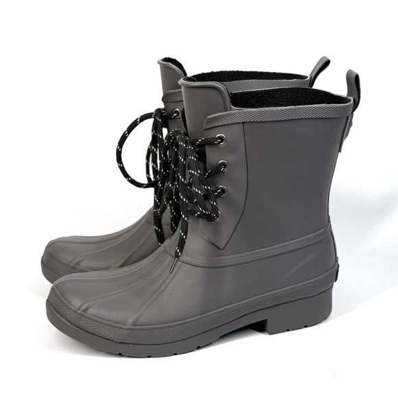 CHOOKA Womens Eastlake Rain Duck Boots Size 6 Mid Lace Up Rubber Boot Gray - Picture 3 of 6